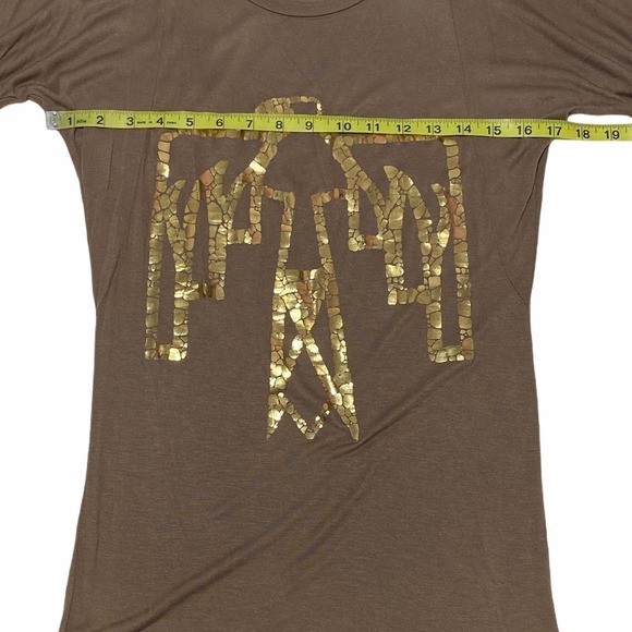 WET Seal Brown Sequined Eagle Blouse Size Medium - Picture 7 of 10